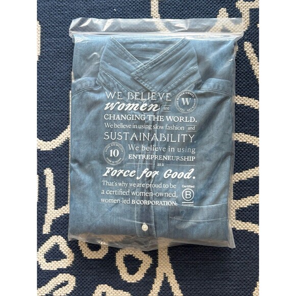 Frank & Eileen Rory Button-Up Shirt Size S Vintage Stonewashed Indigo NWT - Picture 1 of 4